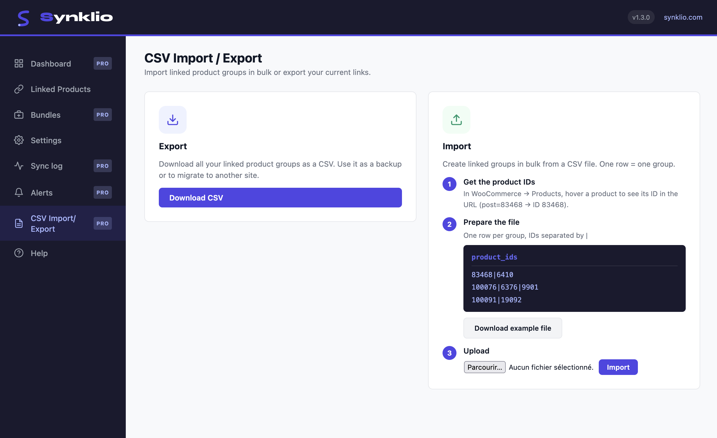 CSV Import/Export